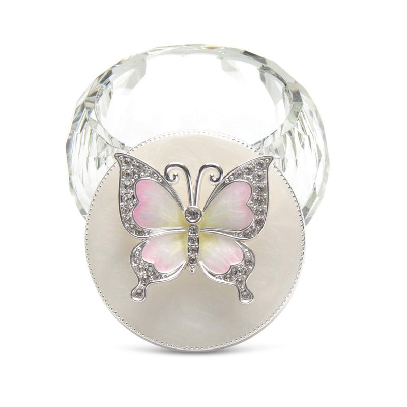 LASODY Butterfly jewelry Storage Box for Rings Earrings Necklace Treasure Chest Organizer Jewelry Keepsake Gift Box Case for Girl Women (Butterfly w/Crystal Box, Silver Plate) - Image 3
